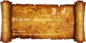 Michler Absolon névjegykártya
